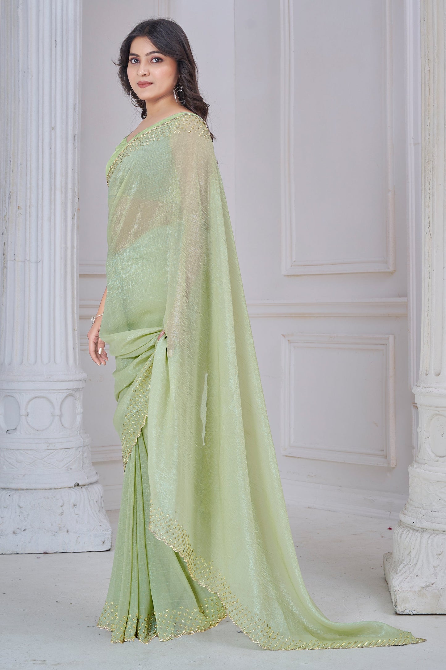 Green Embroidered Soft Silk Saree-SAR10760_4_SareeButa.com