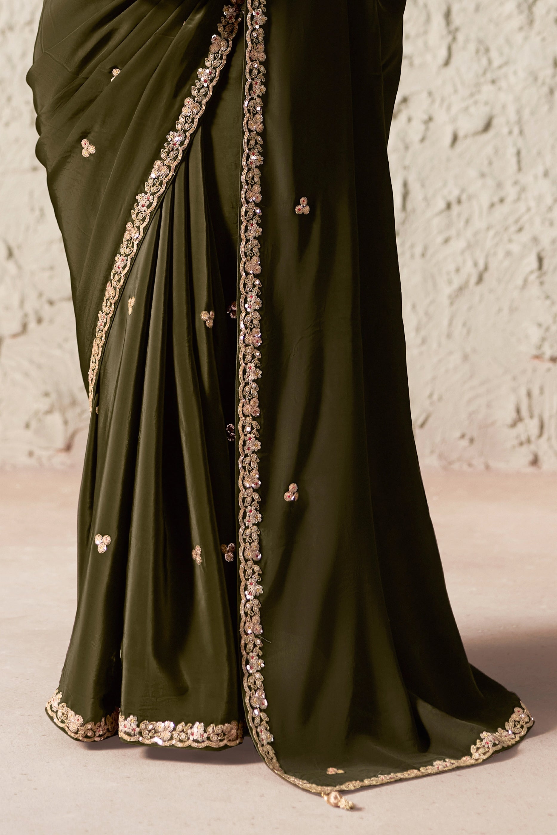 Green Embroidered Tissue Organza Saree-SAR12792_4_SareeButa.com
