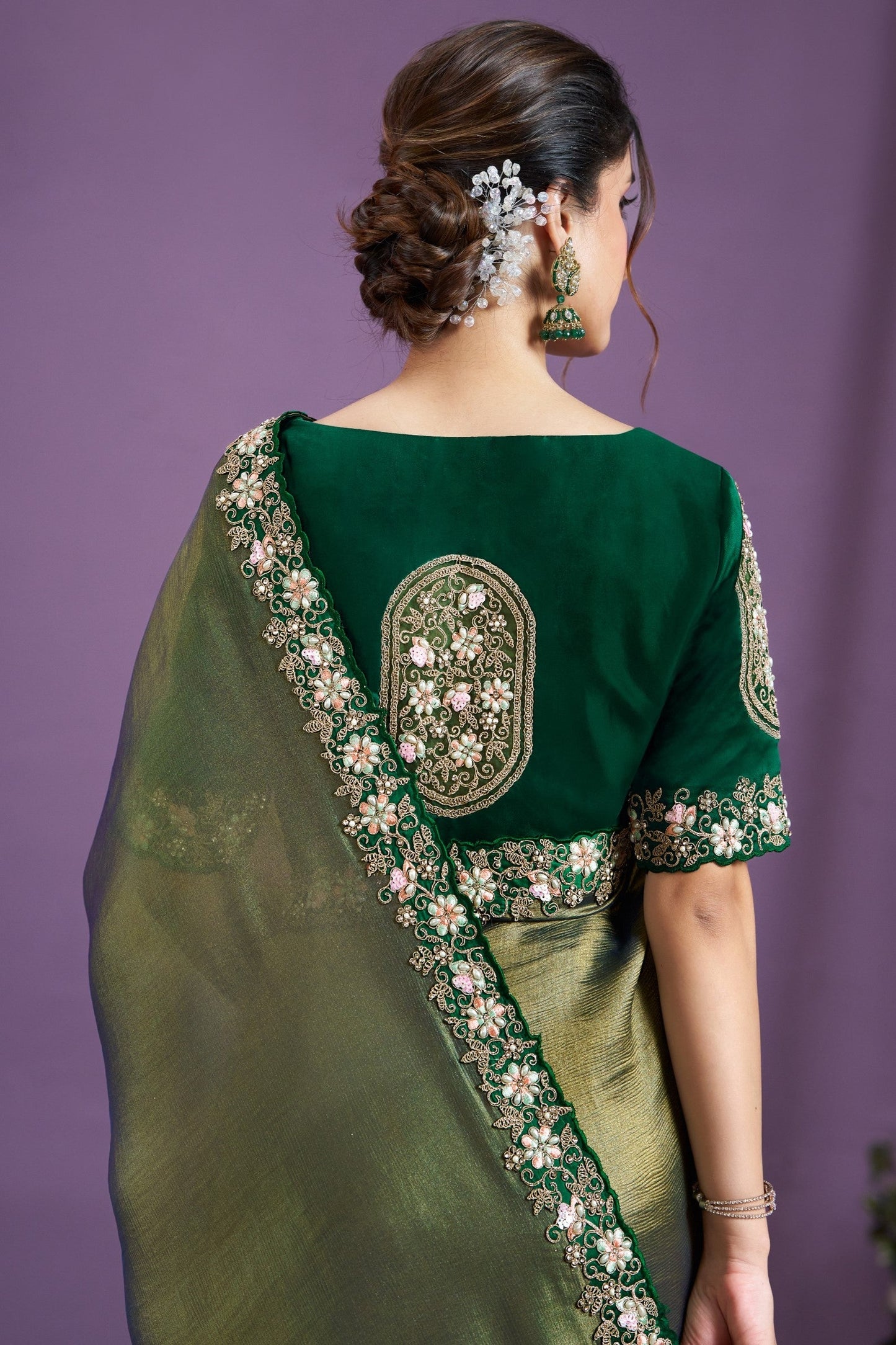 Green Embroidered Tissue Saree-ZB133355_3_SareeButa.com