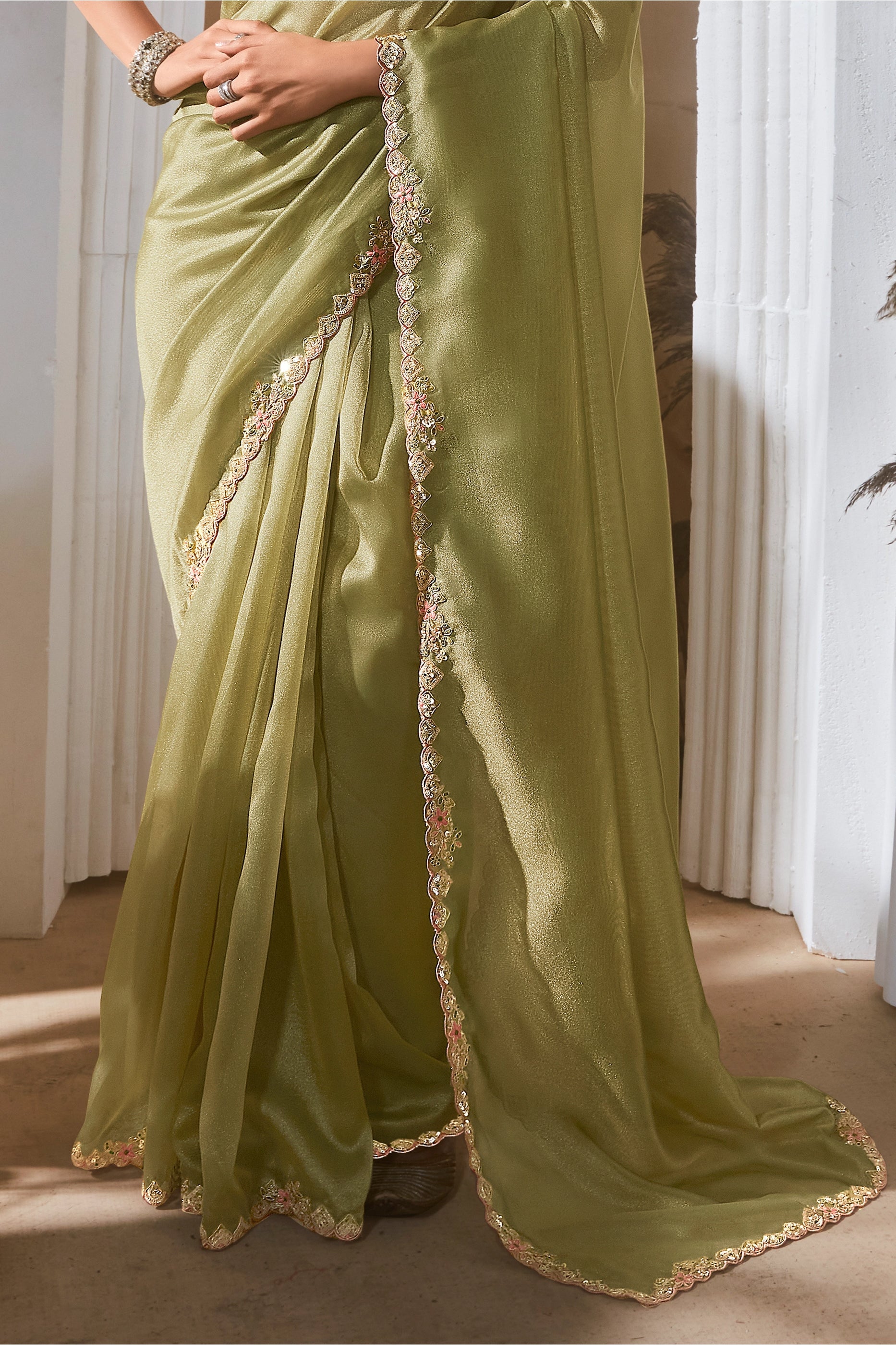 Green Embroidered Tissue Silk Saree-SAR10222_4_SareeButa.com