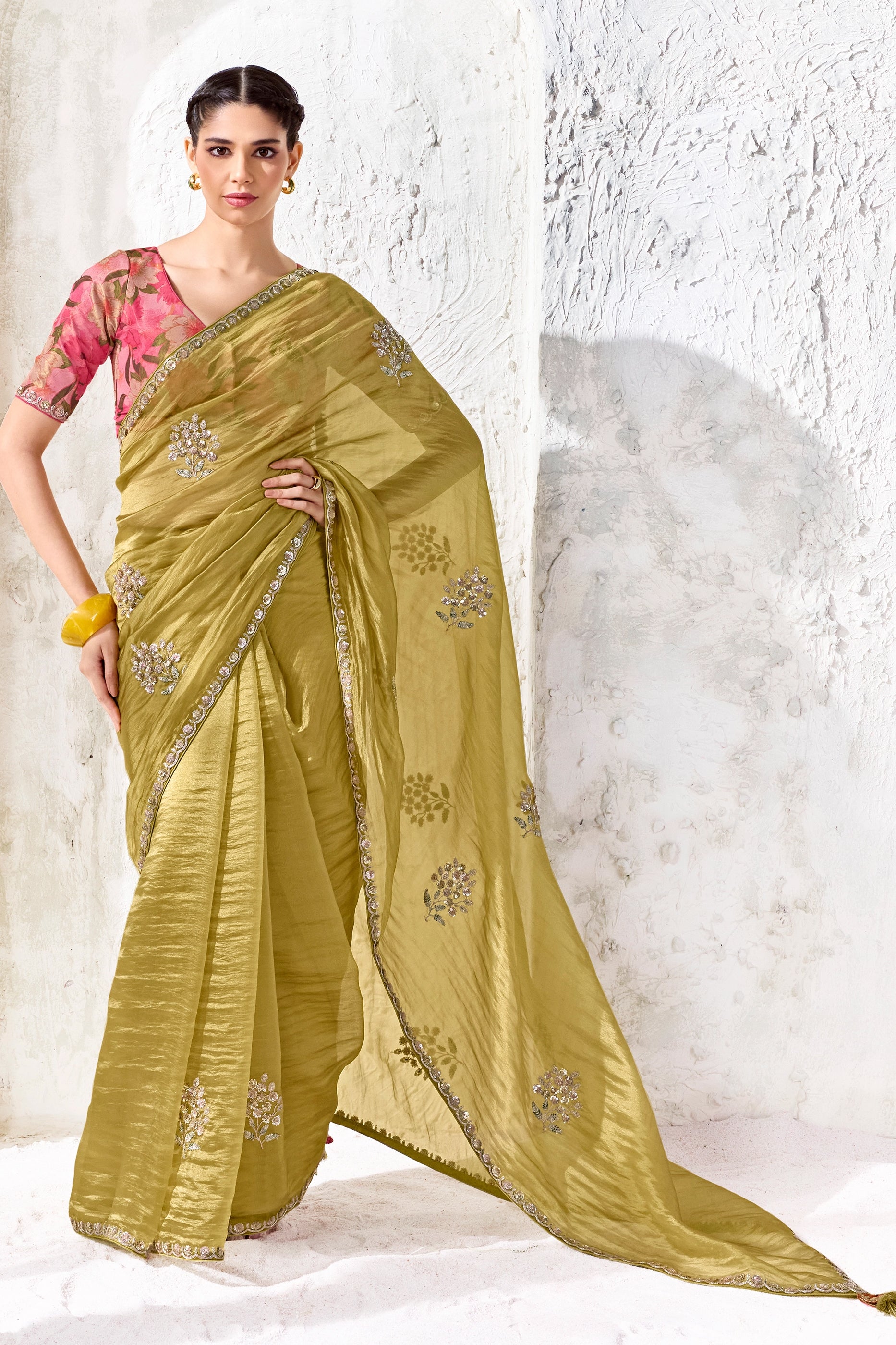 Green Embroidered Tissue Silk Saree-SAR13154_1_SareeButa.com