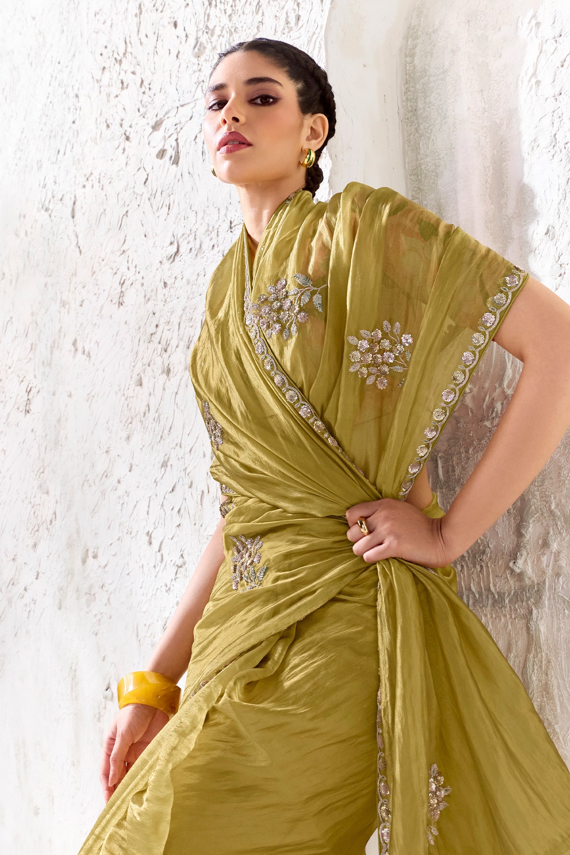 Green Embroidered Tissue Silk Saree-SAR13154_2_SareeButa.com