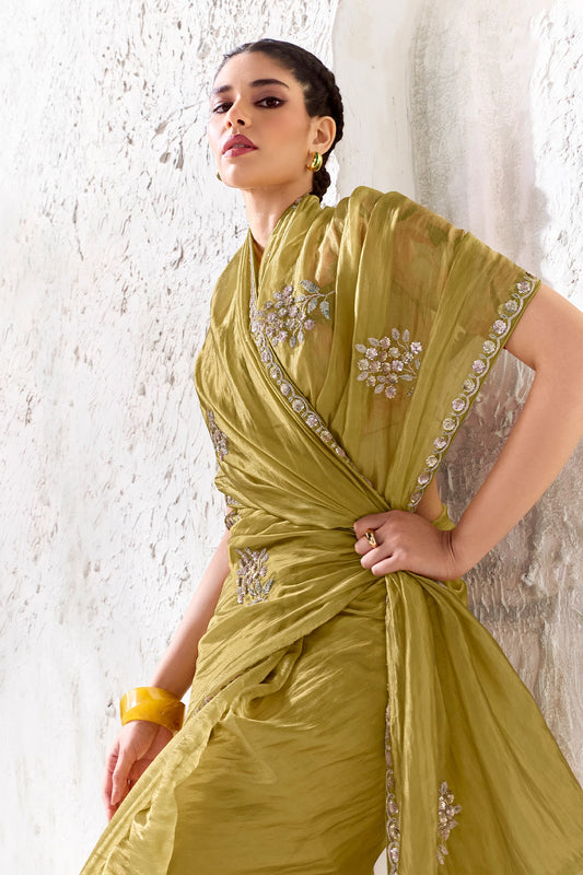 Green Embroidered Tissue Silk Saree-SAR13154_2_SareeButa.com