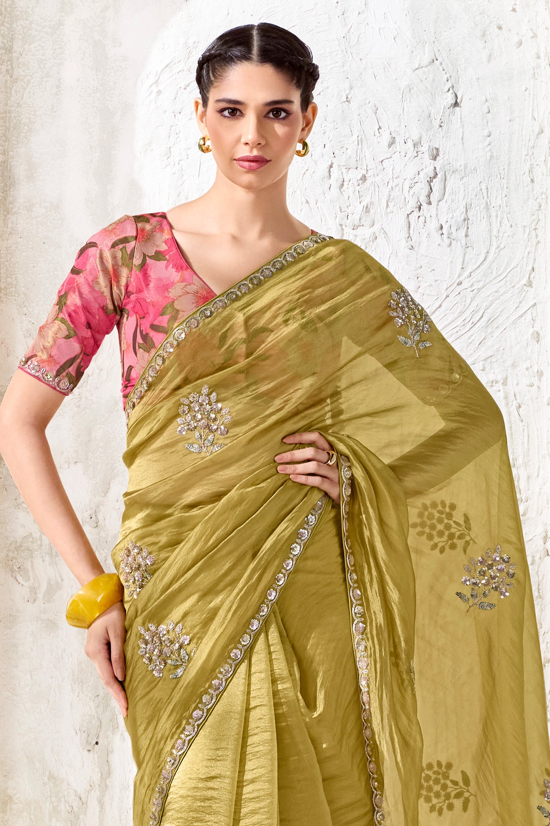 Green Embroidered Tissue Silk Saree-SAR13154_3_SareeButa.com