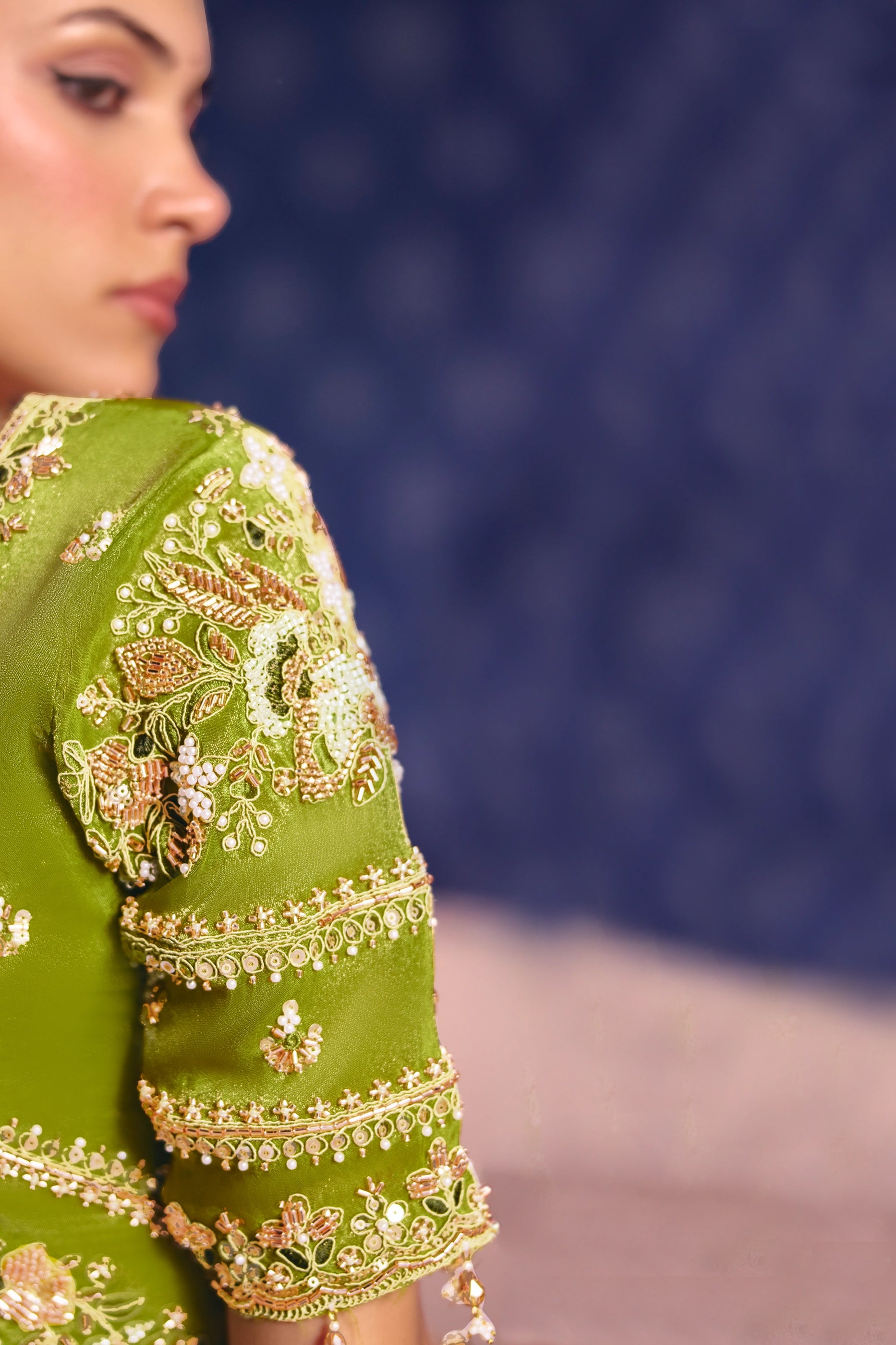 Green Embroidered Viscose Zari Tissue Saree-SAR12584_3_SareeButa.com