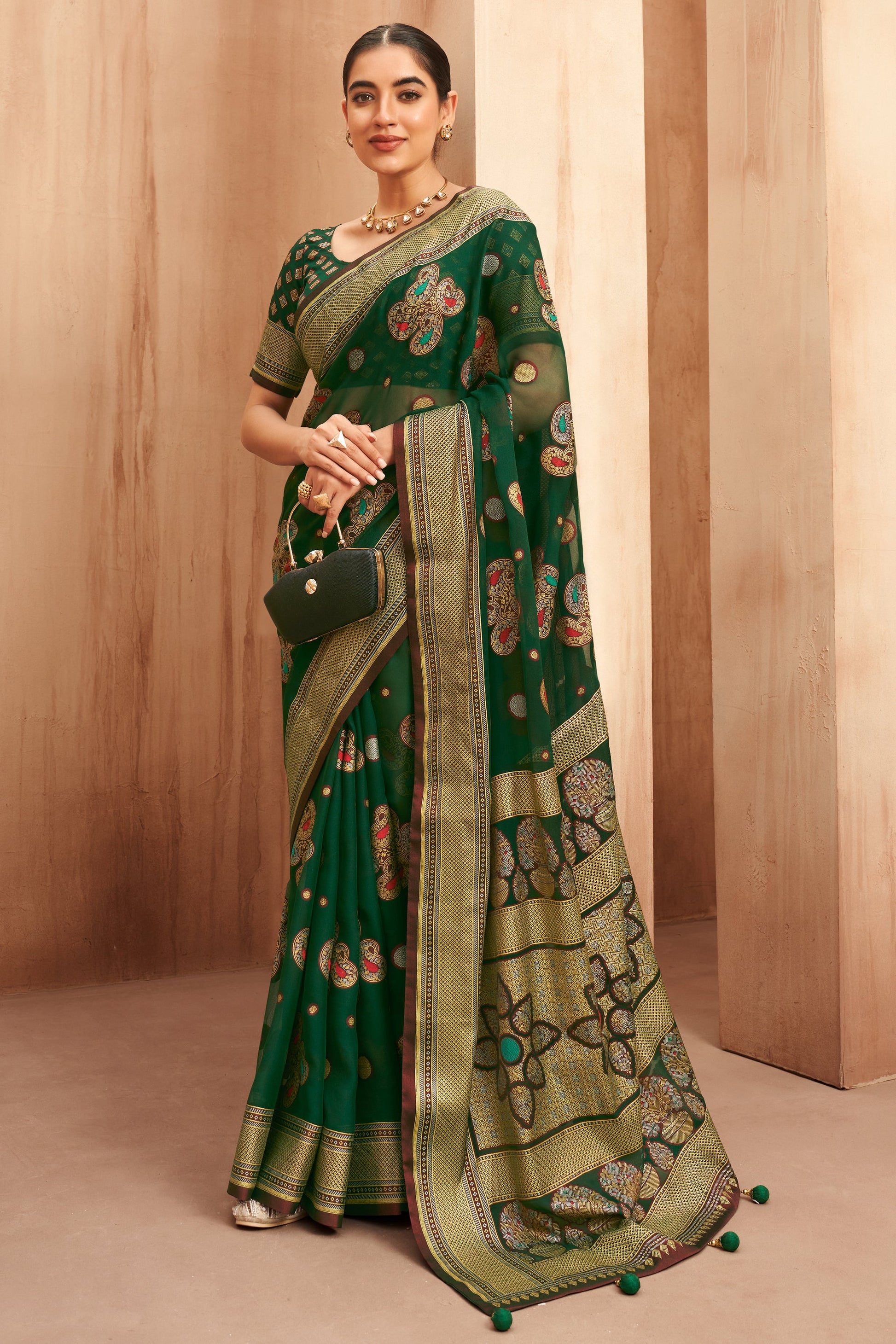 Green Georgette Brasso Saree-ZB134509_1_SareeButa.com