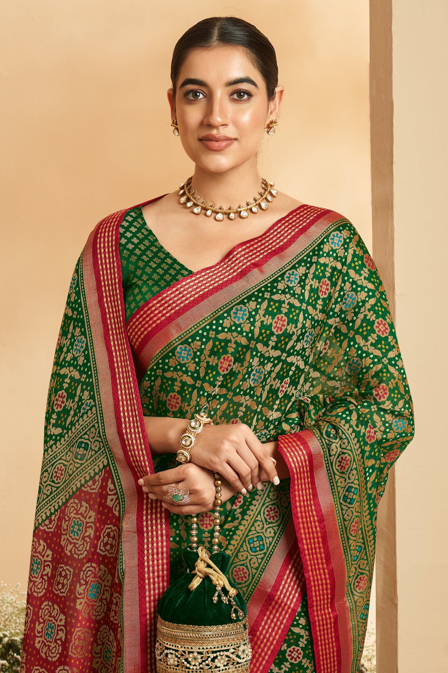 Green Georgette Patola Saree-ZB134167_2_SareeButa.com