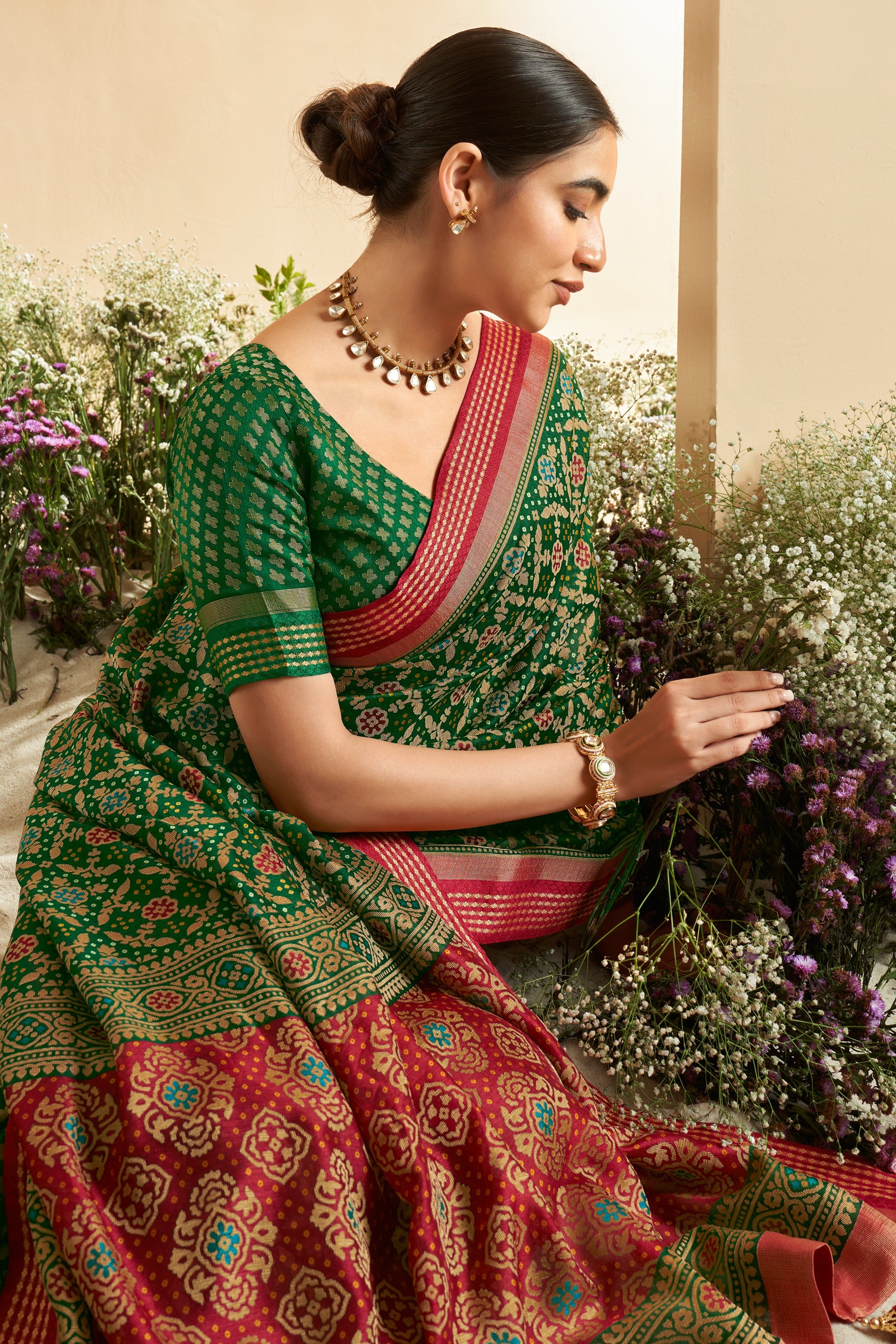 Green Georgette Patola Saree-ZB134167_3_SareeButa.com