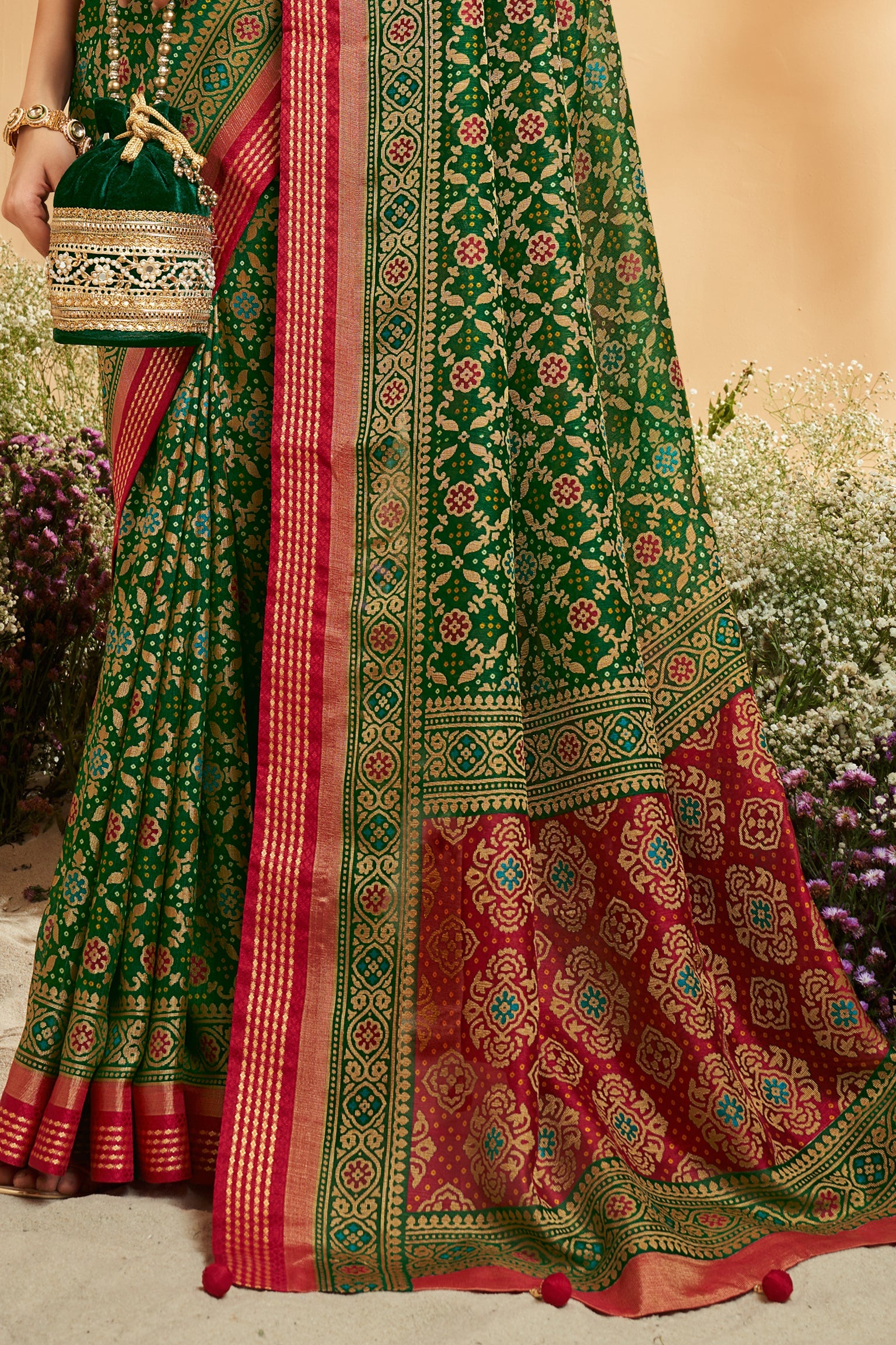 Green Georgette Patola Saree-ZB134167_4_SareeButa.com