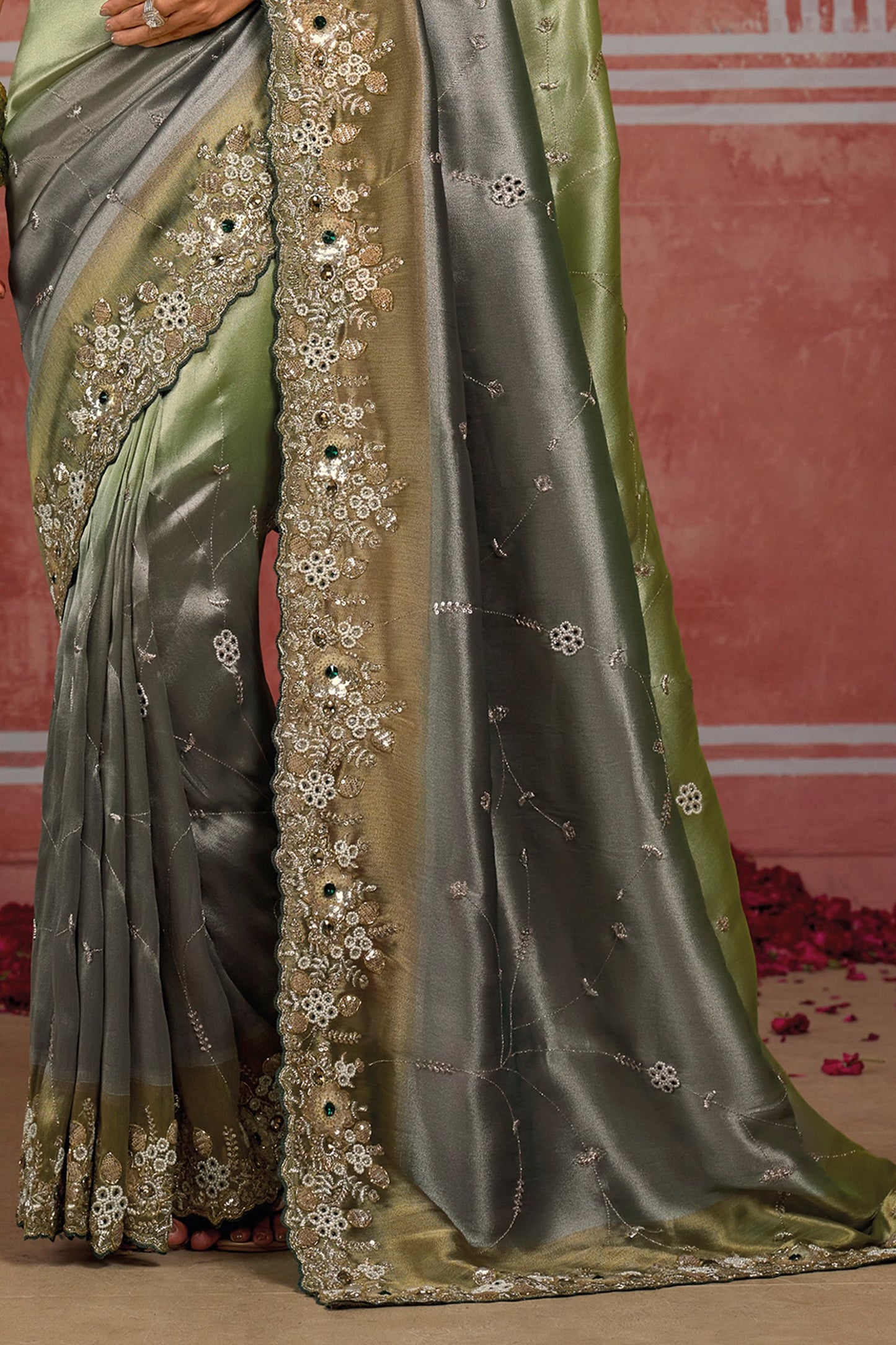 Green Grey Embroidered Silk Saree-SAR13057_4_SareeButa.com