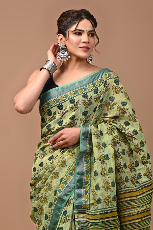 green-handblock-print-cotton-linen-saree-zb132568_2_SareeButa.com