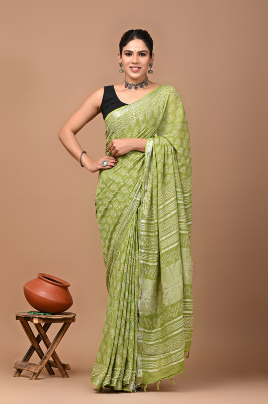 green-handblock-print-cotton-linen-saree-zb132575_1_SareeButa.com