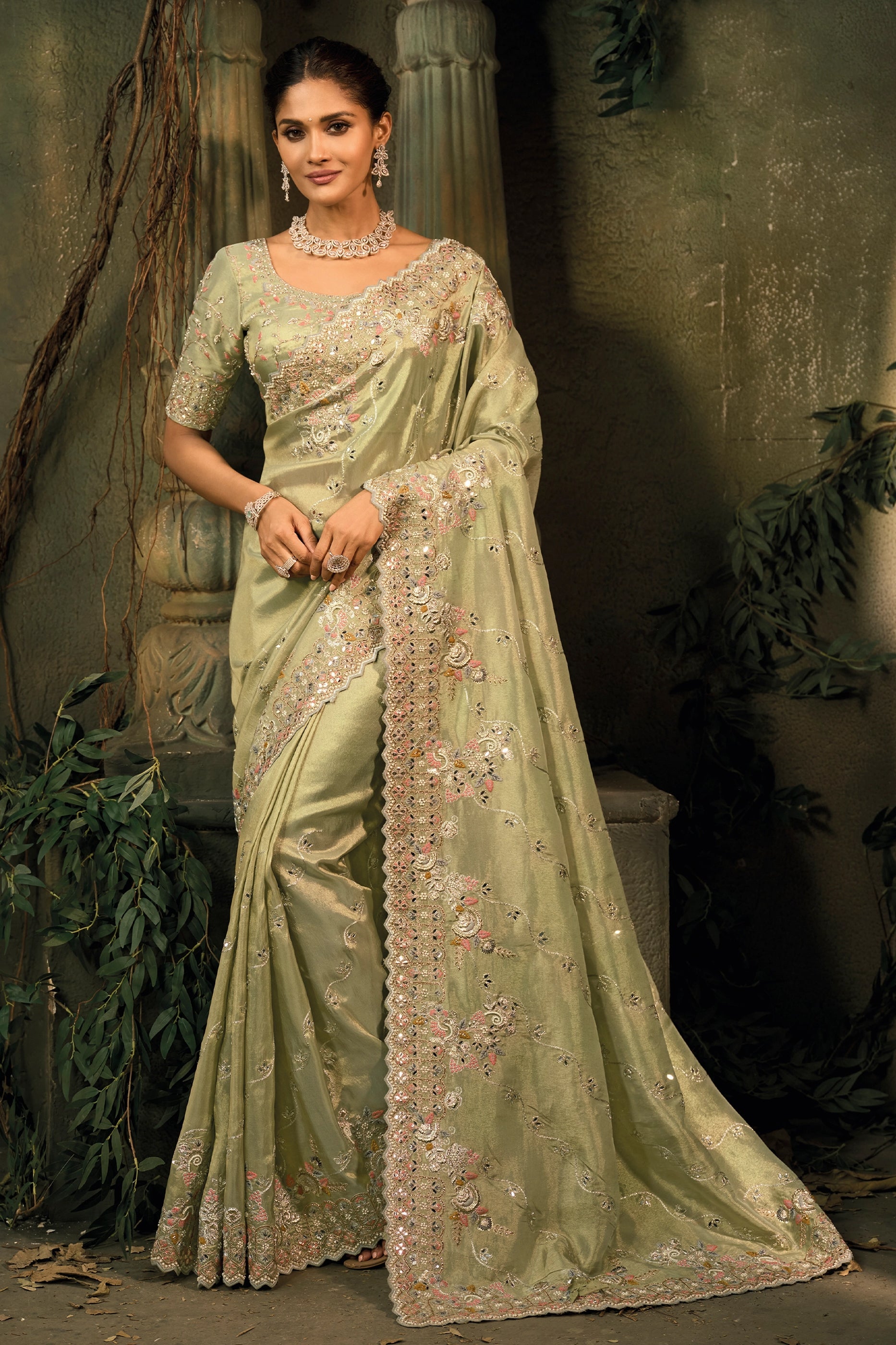 Green Heavy Work Woven Silk Saree-SAR11582_1_SareeButa.com