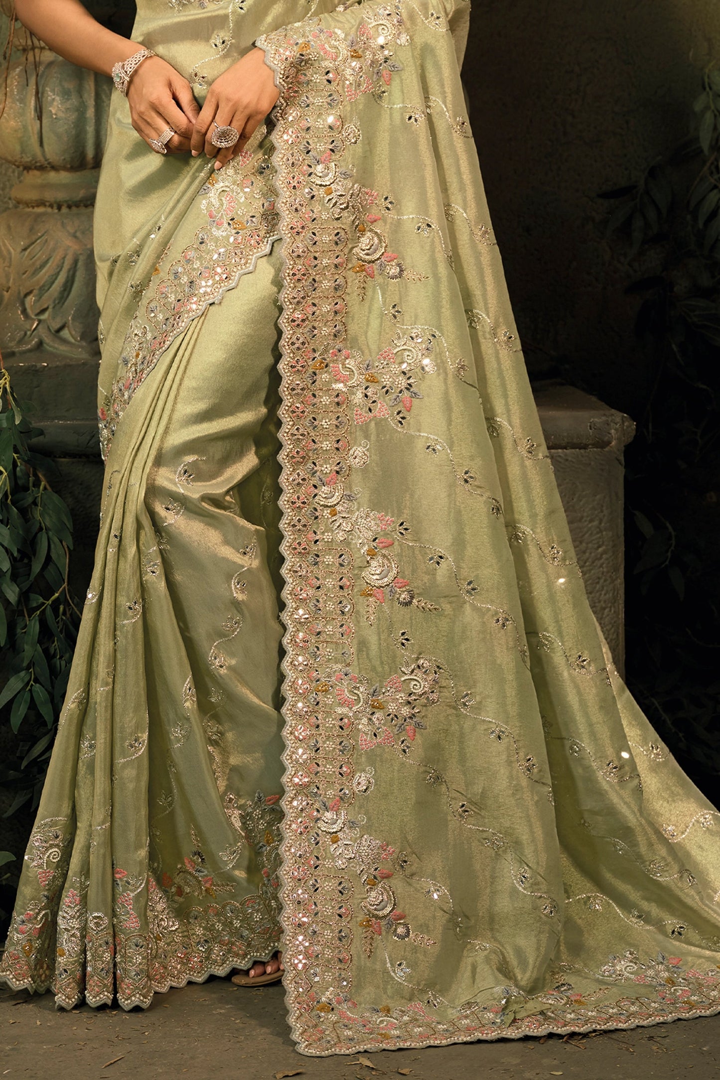 Green Heavy Work Woven Silk Saree-SAR11582_4_SareeButa.com