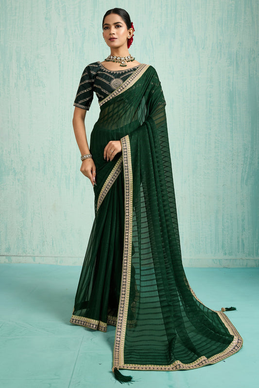 Green Lace Work Chiffon Saree-SAR10619_1_SareeButa.com
