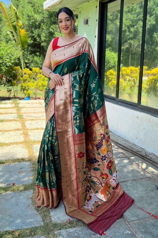 Green Paithani Silk Saree-ZB131541_1