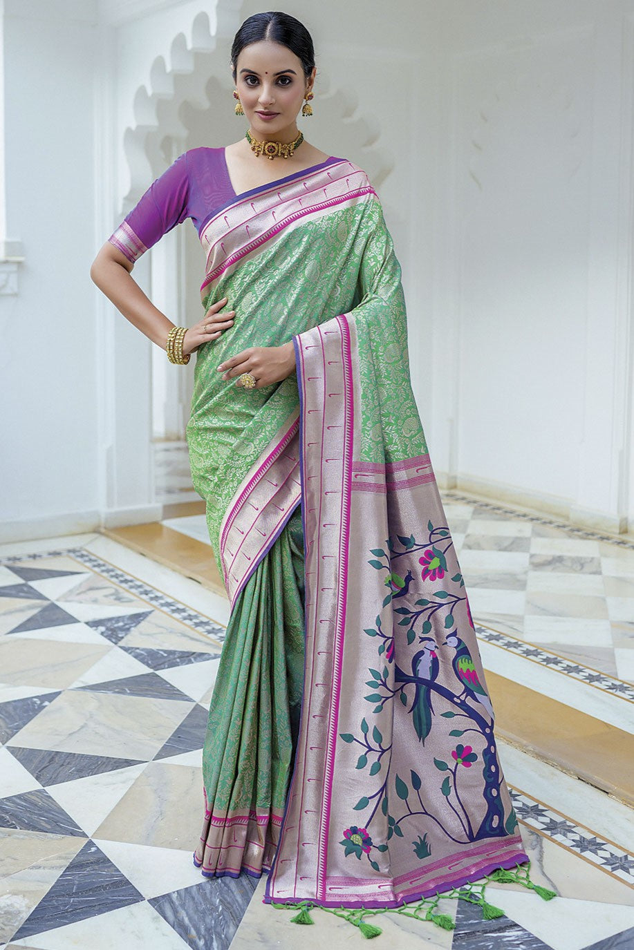 green-paithani-silk-saree-zb131598_1_SareeButa.com