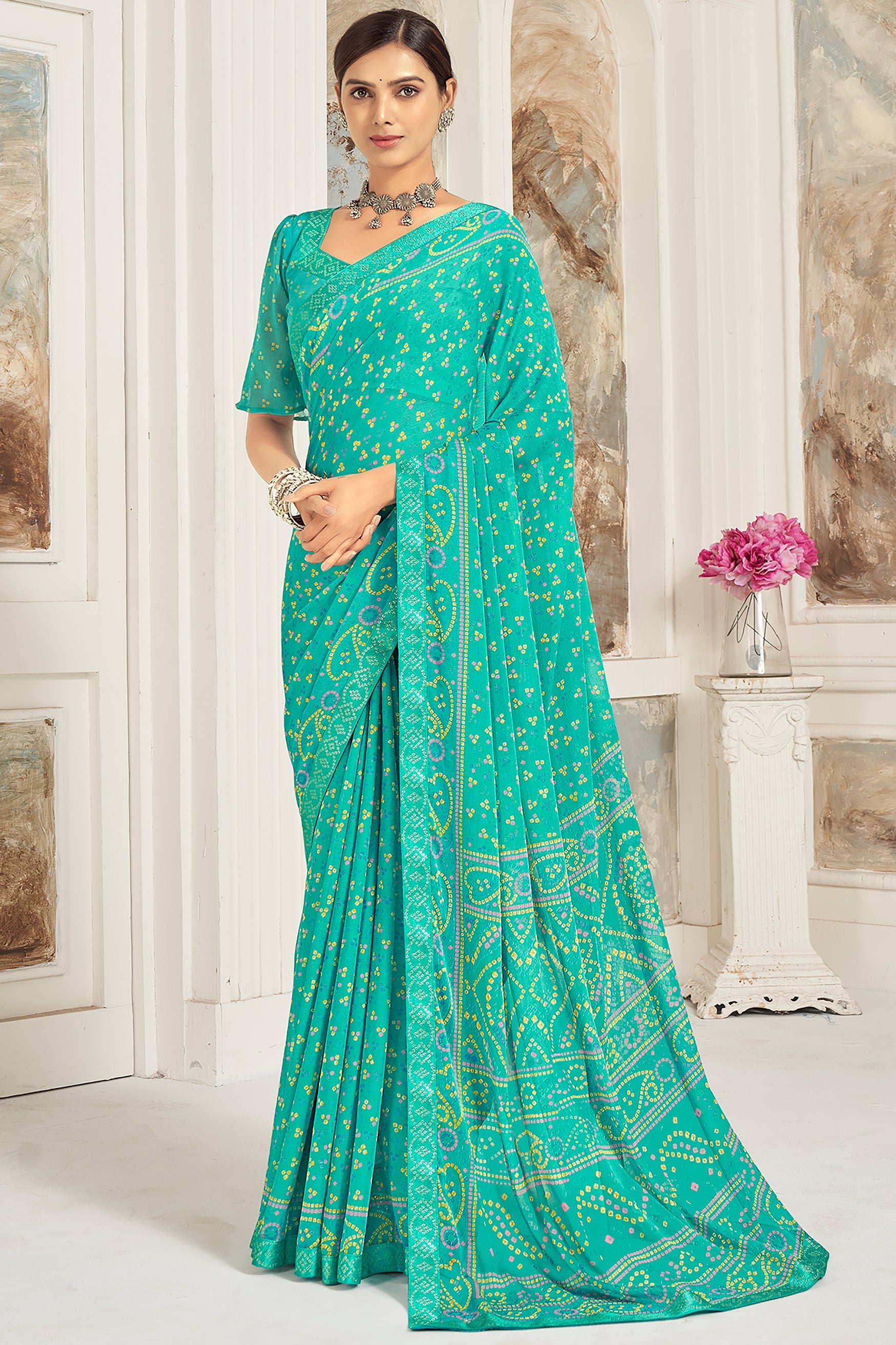 green-printed-chiffon-saree-zb132708_1_SareeButa.com