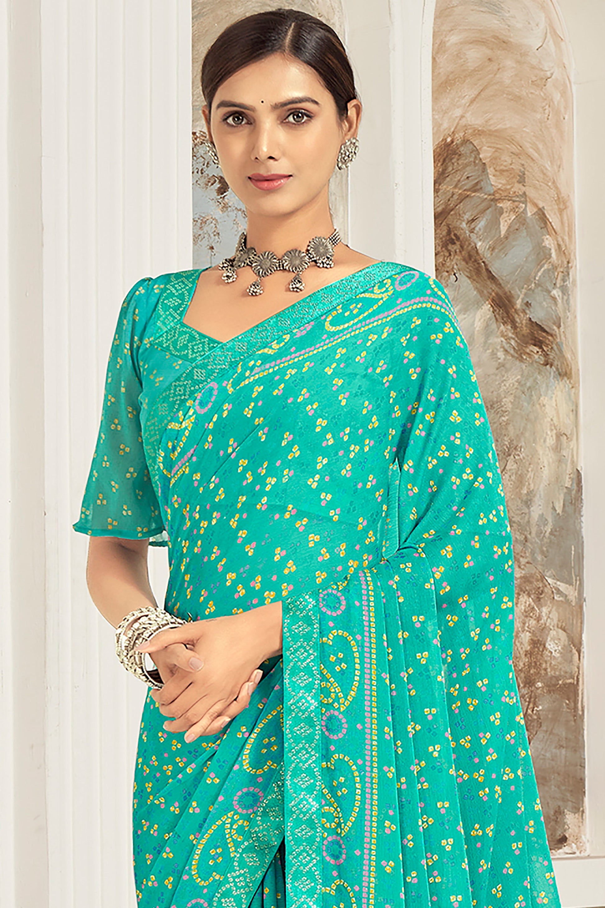 green-printed-chiffon-saree-zb132708_2_SareeButa.com