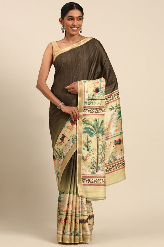 Green Printed Cotton Saree-ZB132980_1_SareeButa.com