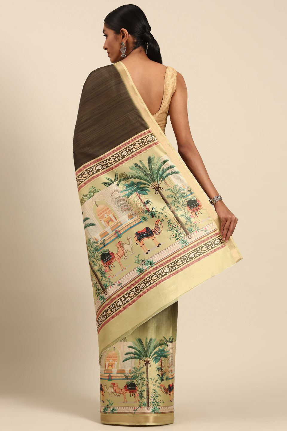 Green Printed Cotton Saree-ZB132980_3_SareeButa.com