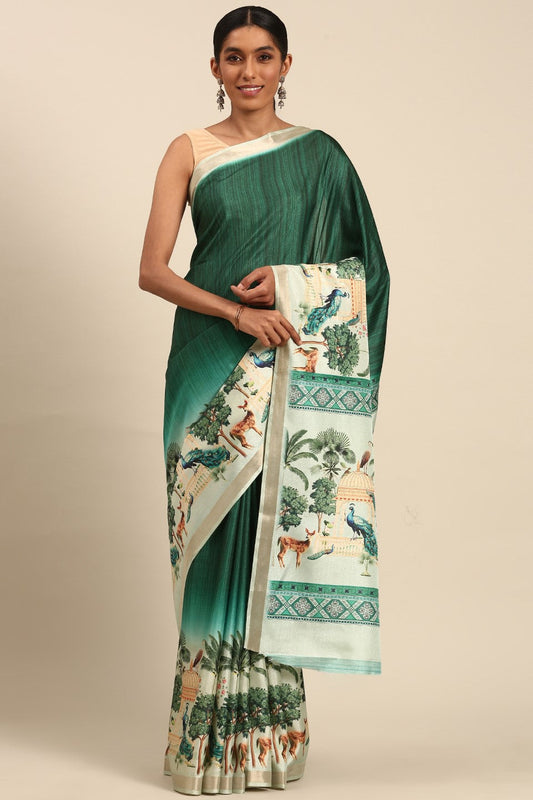 Green Printed Cotton Saree-ZB132985_1_SareeButa.com