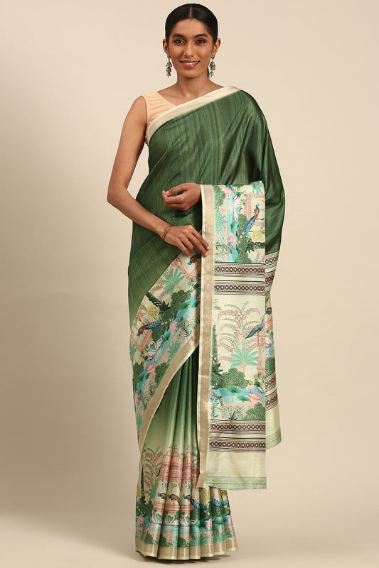 Green Printed Cotton Saree-ZB133446_1_SareeButa.com