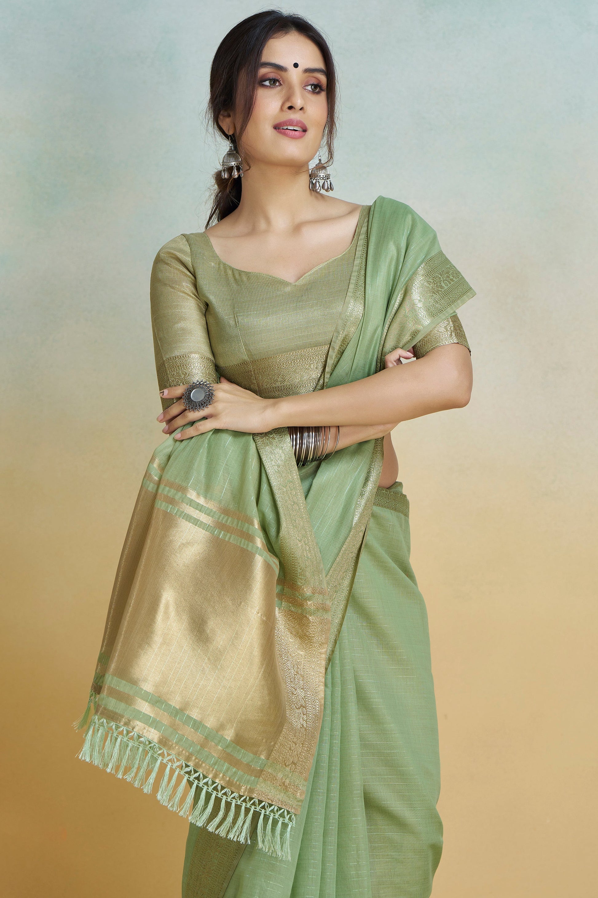 Green Printed Khadi Silk Saree-ZB134475_4_SareeButa.com
