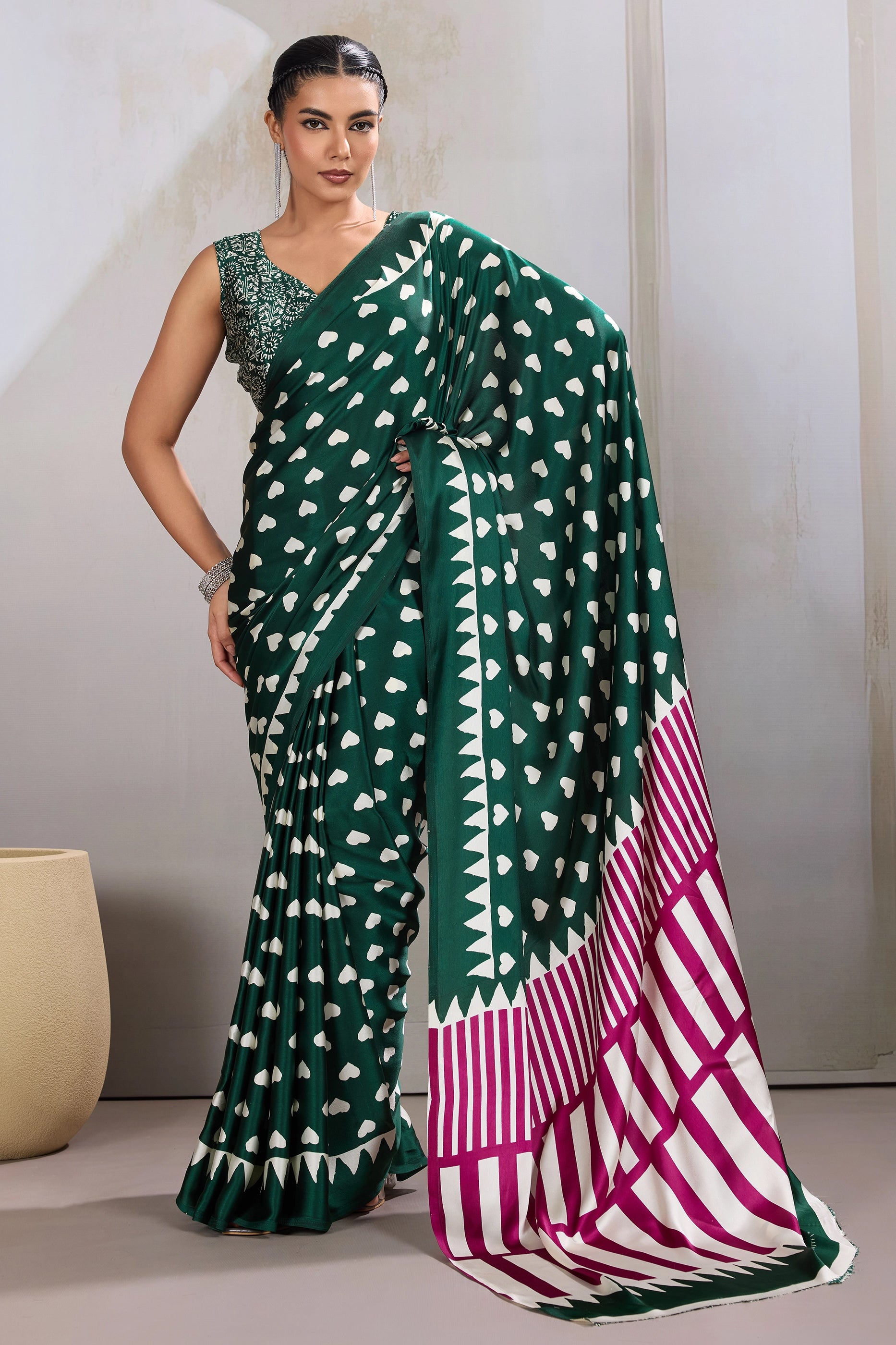 Green Printed Satin Saree-SAR11849_1_SareeButa.com