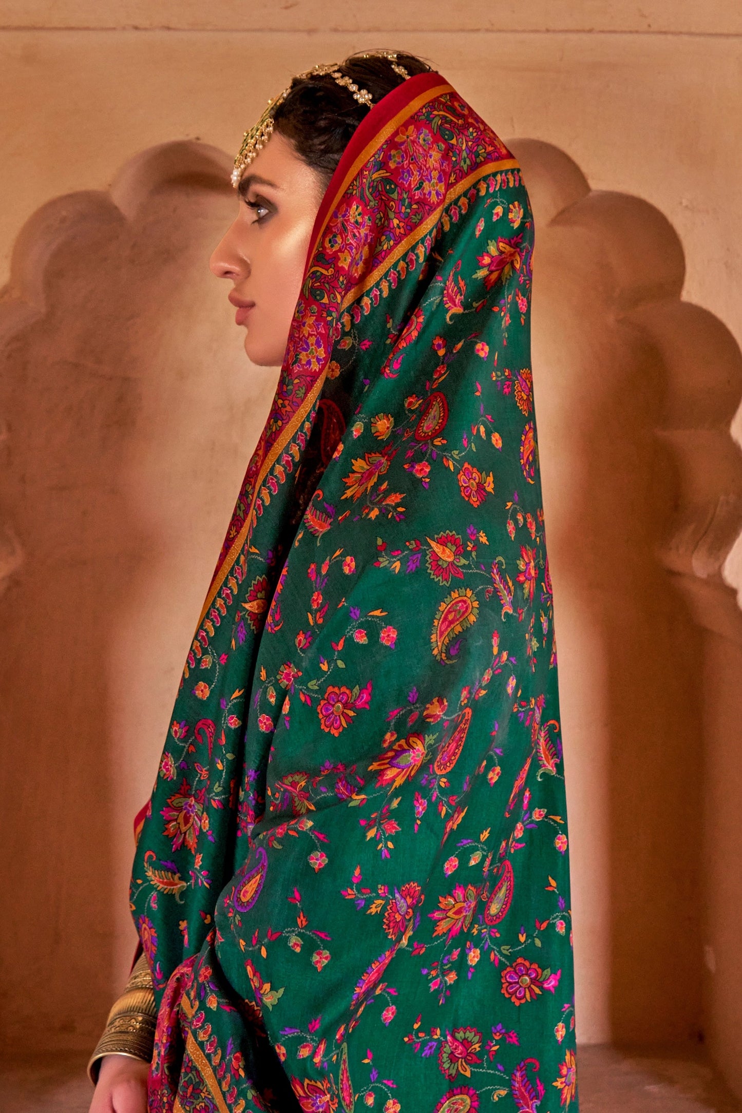 Green Printed Silk Saree-SAR11258_2_SareeButa.com