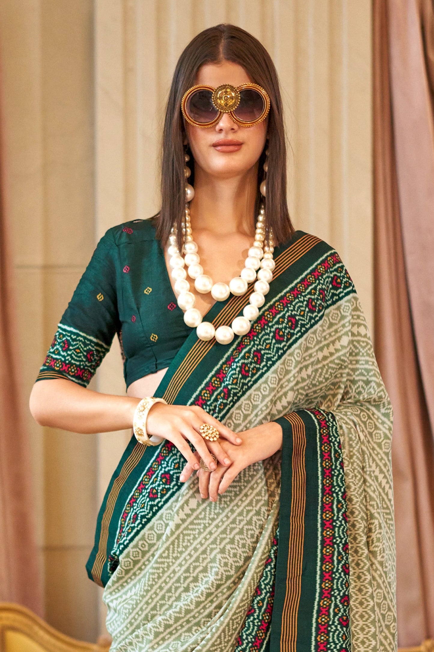 Green Printed Silk Saree-SAR11348_3_SareeButa.com