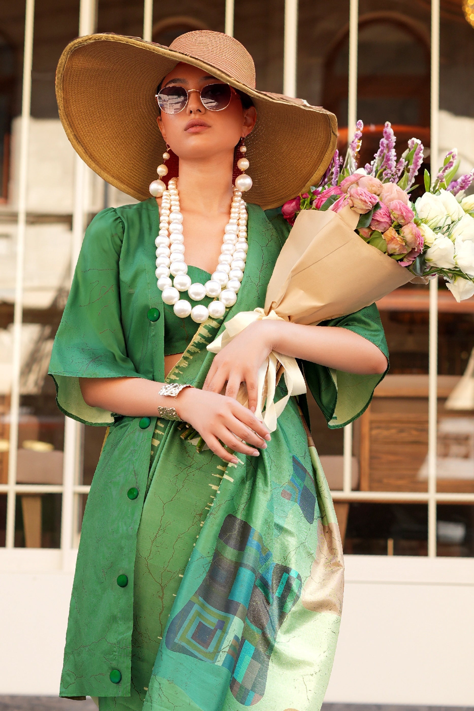 Green Printed Silk Saree-SAR11361_3_SareeButa.com