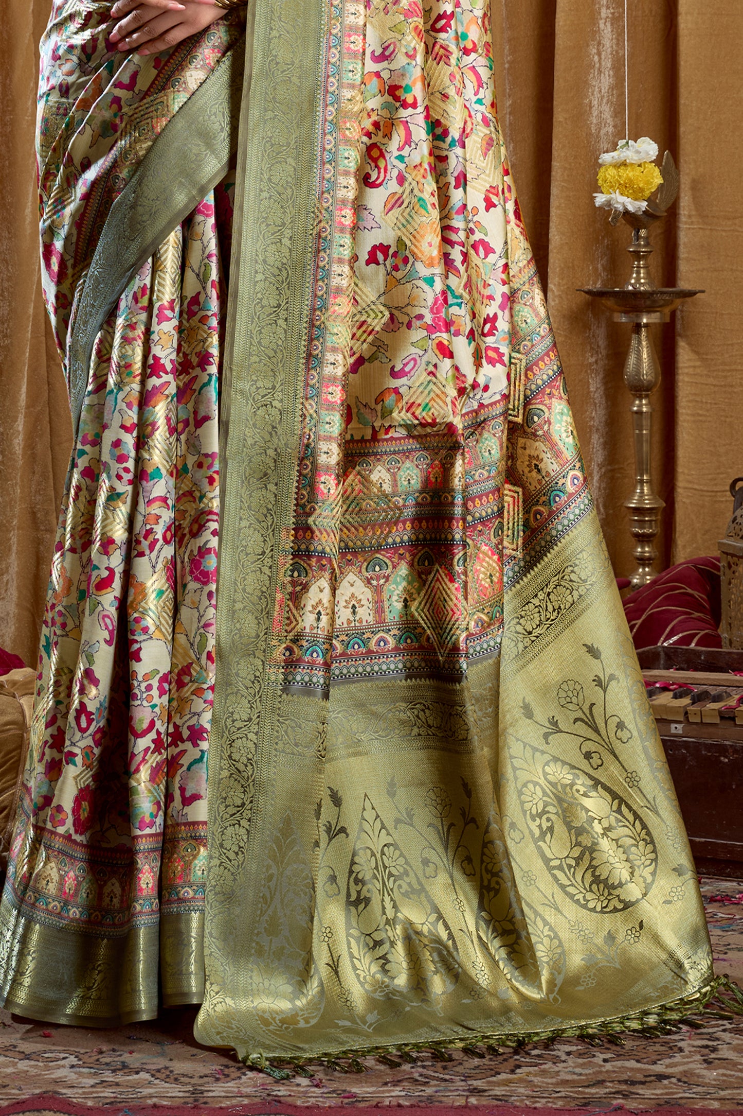 Green Printed Silk Saree-SAR12667_4_SareeButa.com