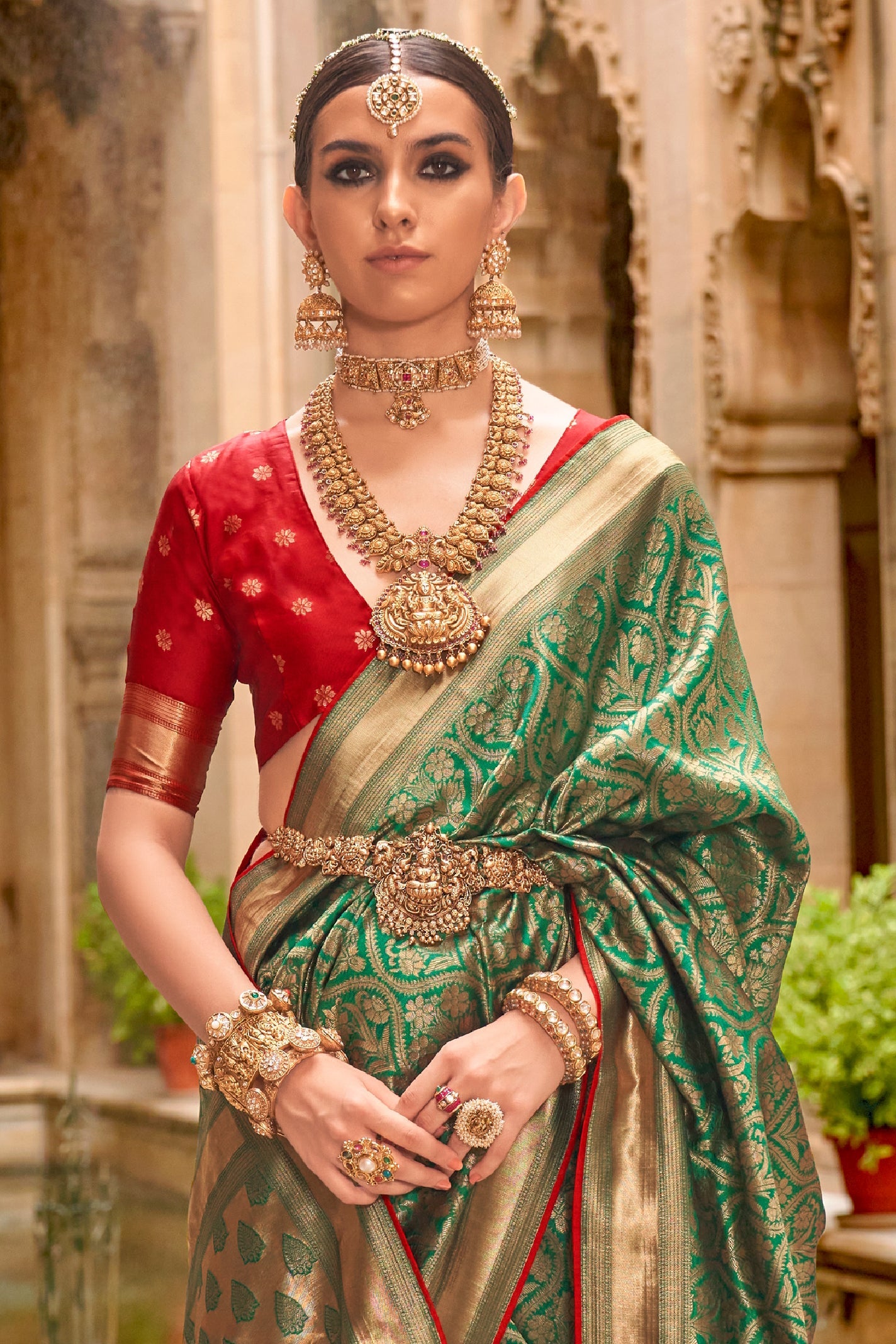 green-printed-silk-saree-zb132493_3_SareeButa.com