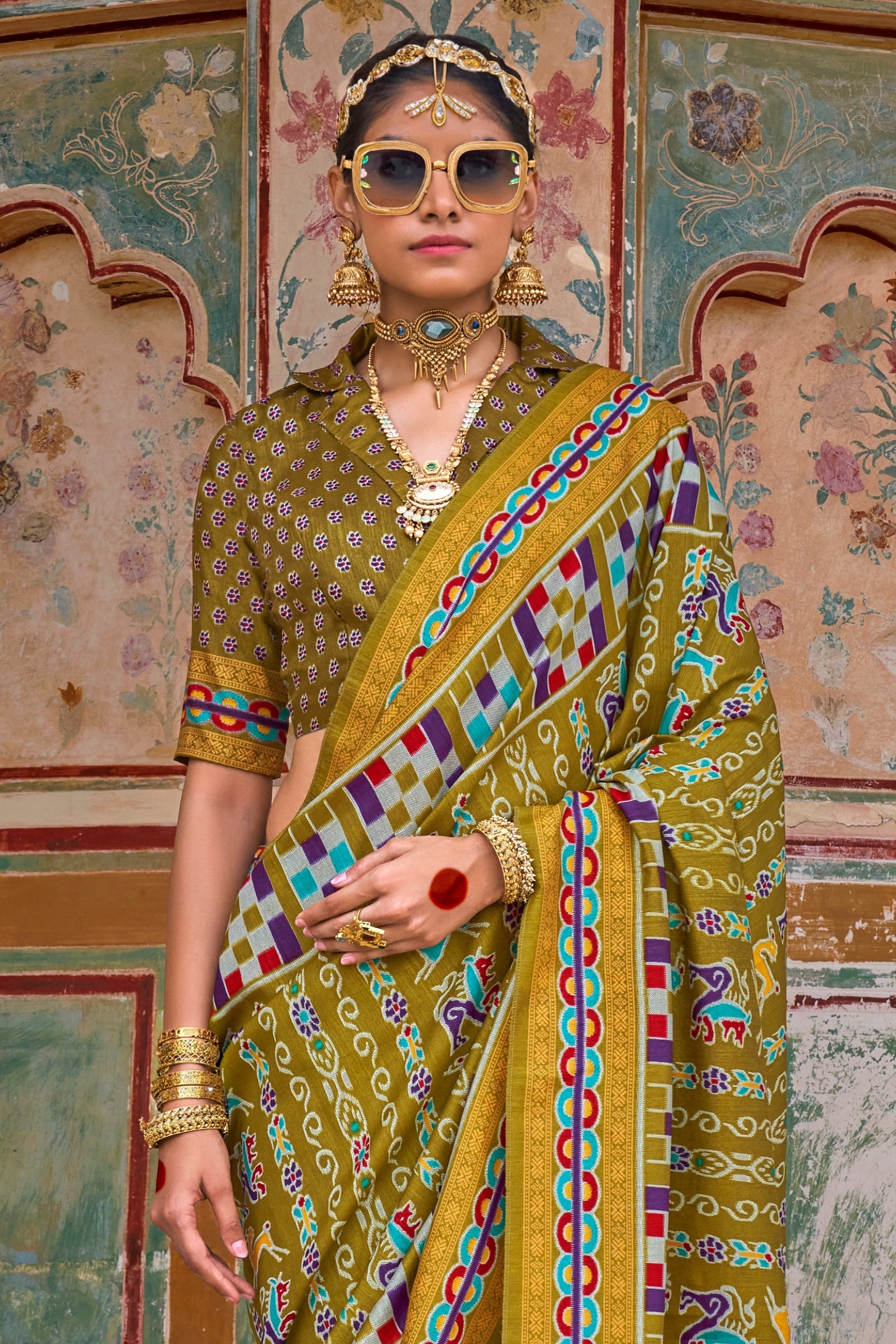 Green Printed Silk Saree-ZB133429_3_SareeButa.com