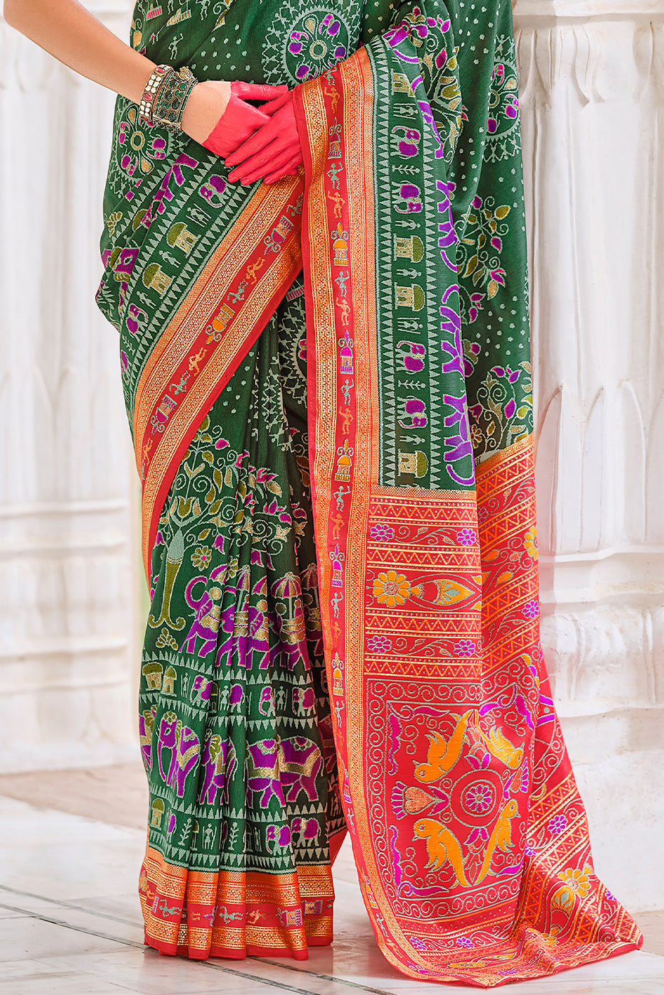 Green Printed Silk Saree-ZB133674_4_SareeButa.com