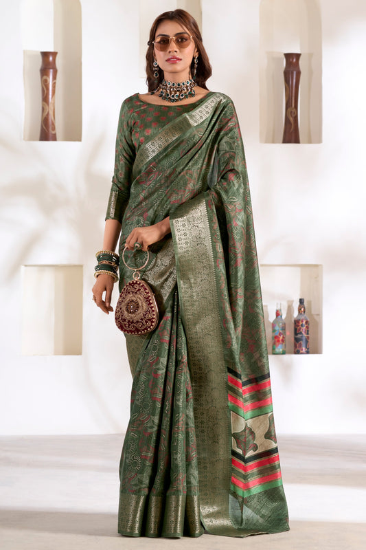 Green Printed Silk Saree-ZB133770_1_SareeButa.com