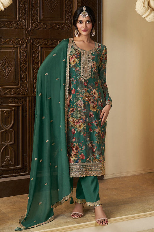 Green Readymade Chinon Suit-SS389_1_SareeButa.com