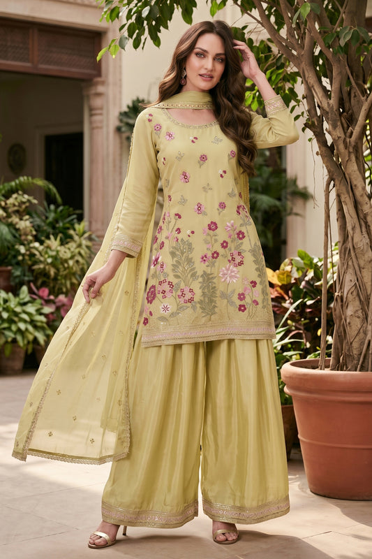 Green Readymade Embroidered Chinon Suit-SAR12801_1_SareeButa.com