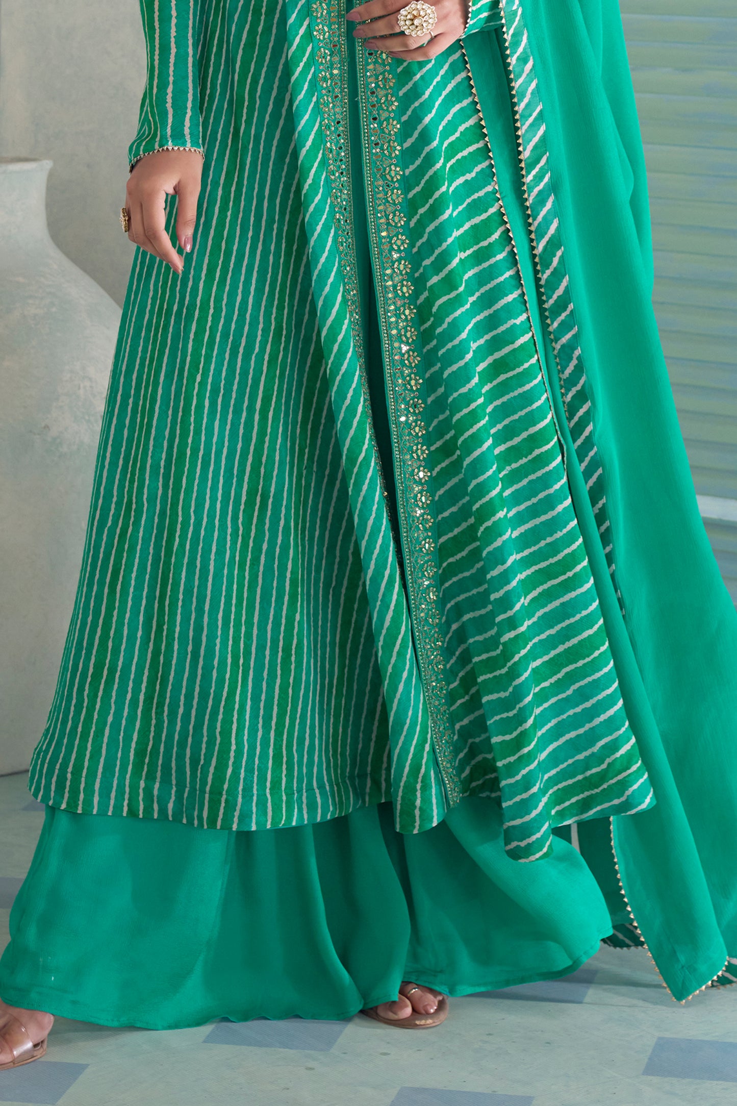Green Readymade Embroidered Chinon Suit-SAR13074_5_SareeButa.com