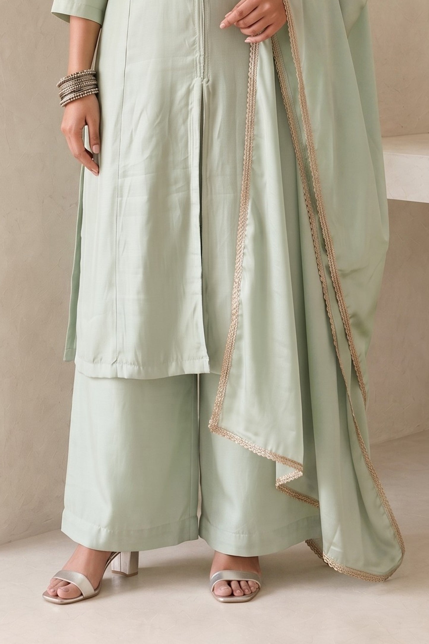 Green Readymade Embroidered Palazzo Suit-SAR13048_5_SareeButa.com
