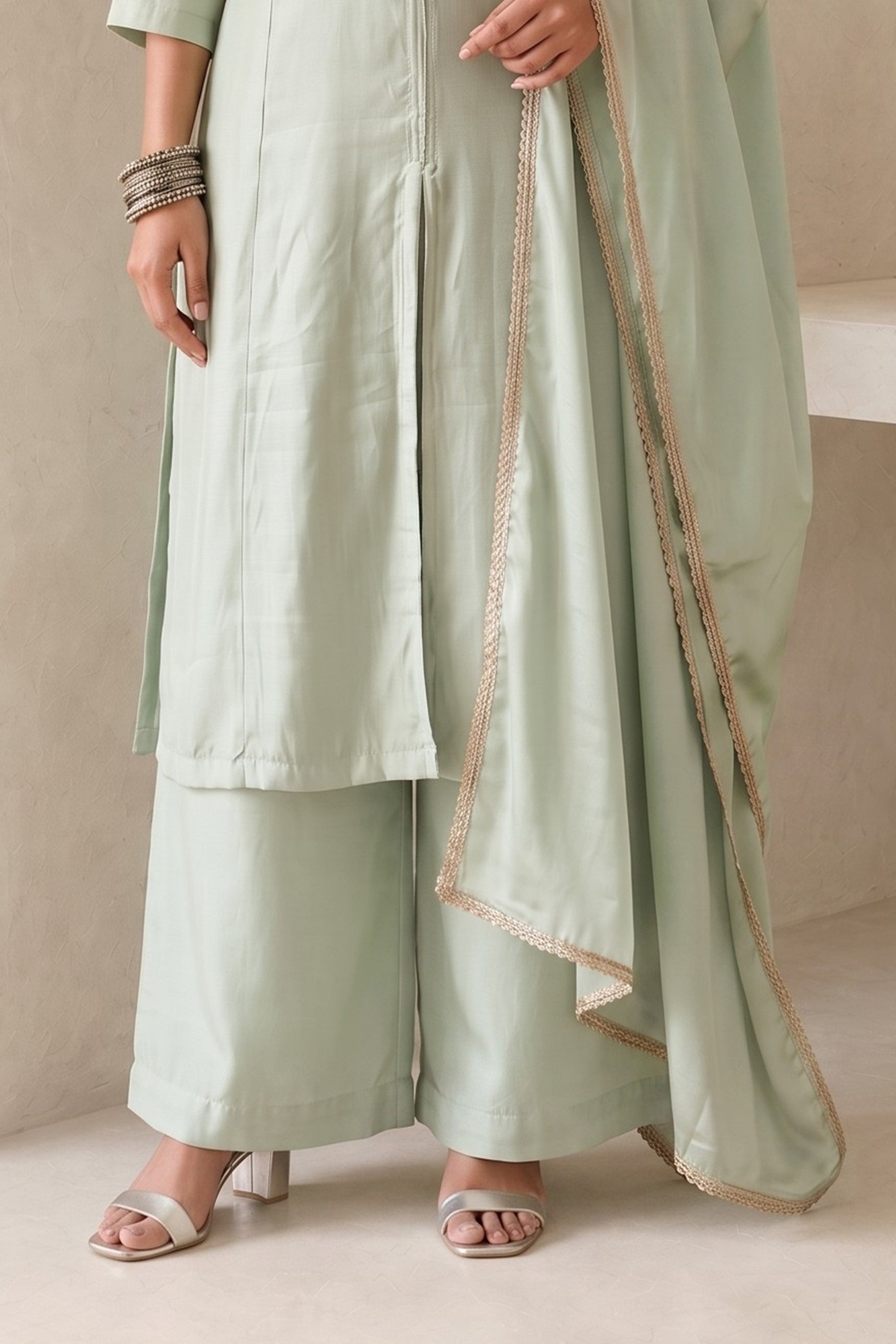 Green Readymade Embroidered Palazzo Suit-SAR13048_5_SareeButa.com