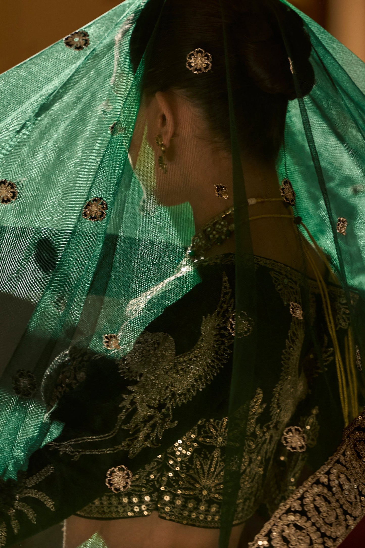 Green Readymade Embroidered Silk Lehenga-SAR11487_3_SareeButa.com