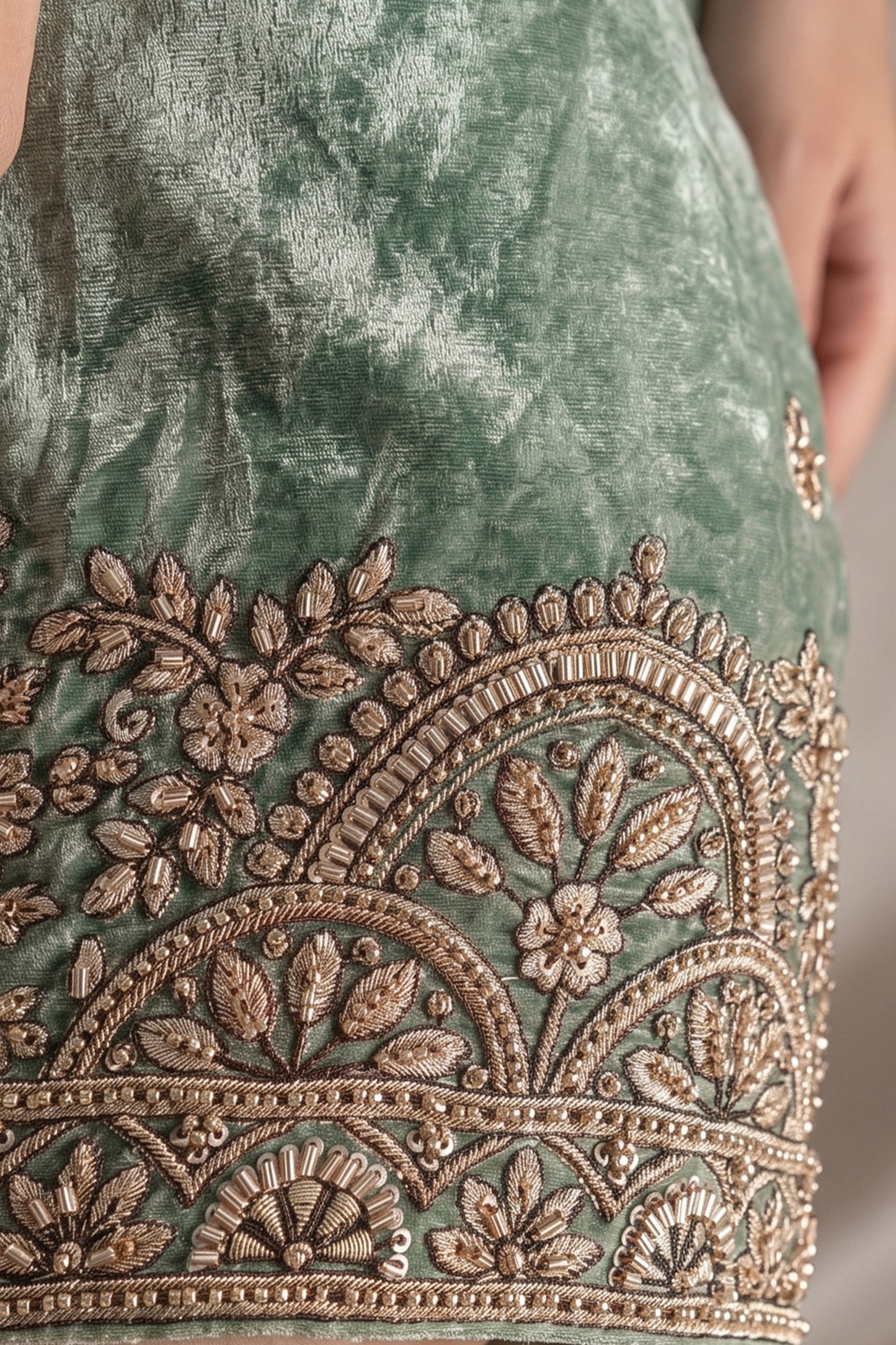 Green Readymade Embroidered Silk Palazzo Suit-SAR13016_5_SareeButa.com