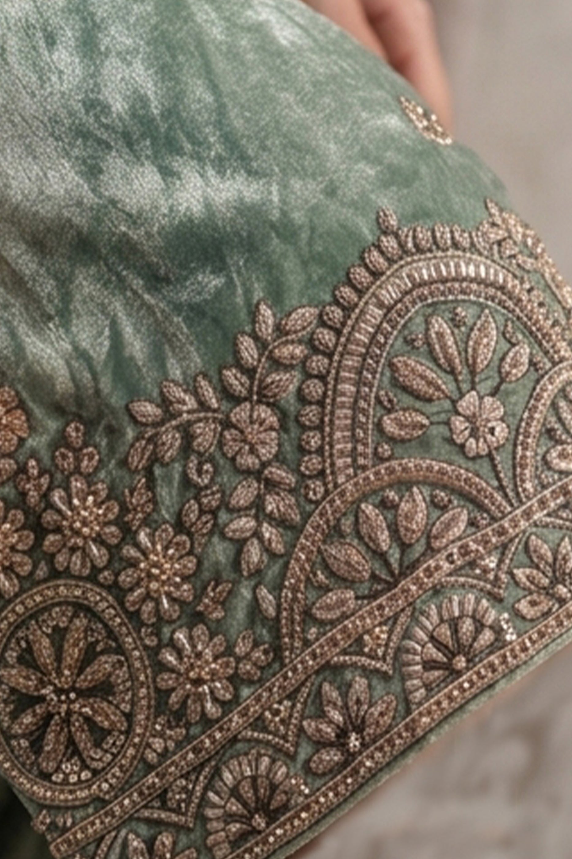 Green Readymade Embroidered Silk Palazzo Suit-SAR13016_6_SareeButa.com