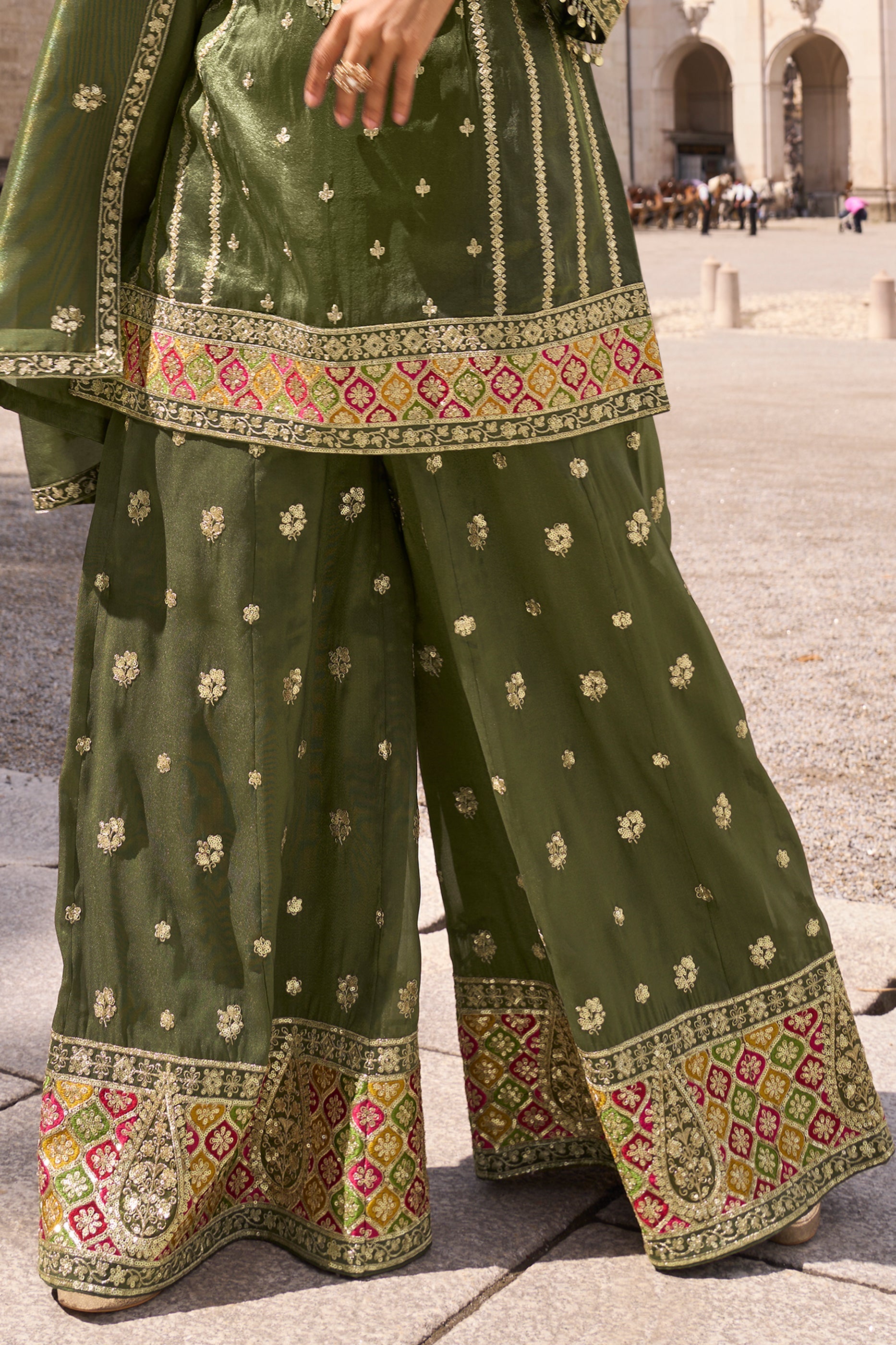 Green Readymade Embroidered Simar Silk Suit-SAR10793_5_SareeButa.com