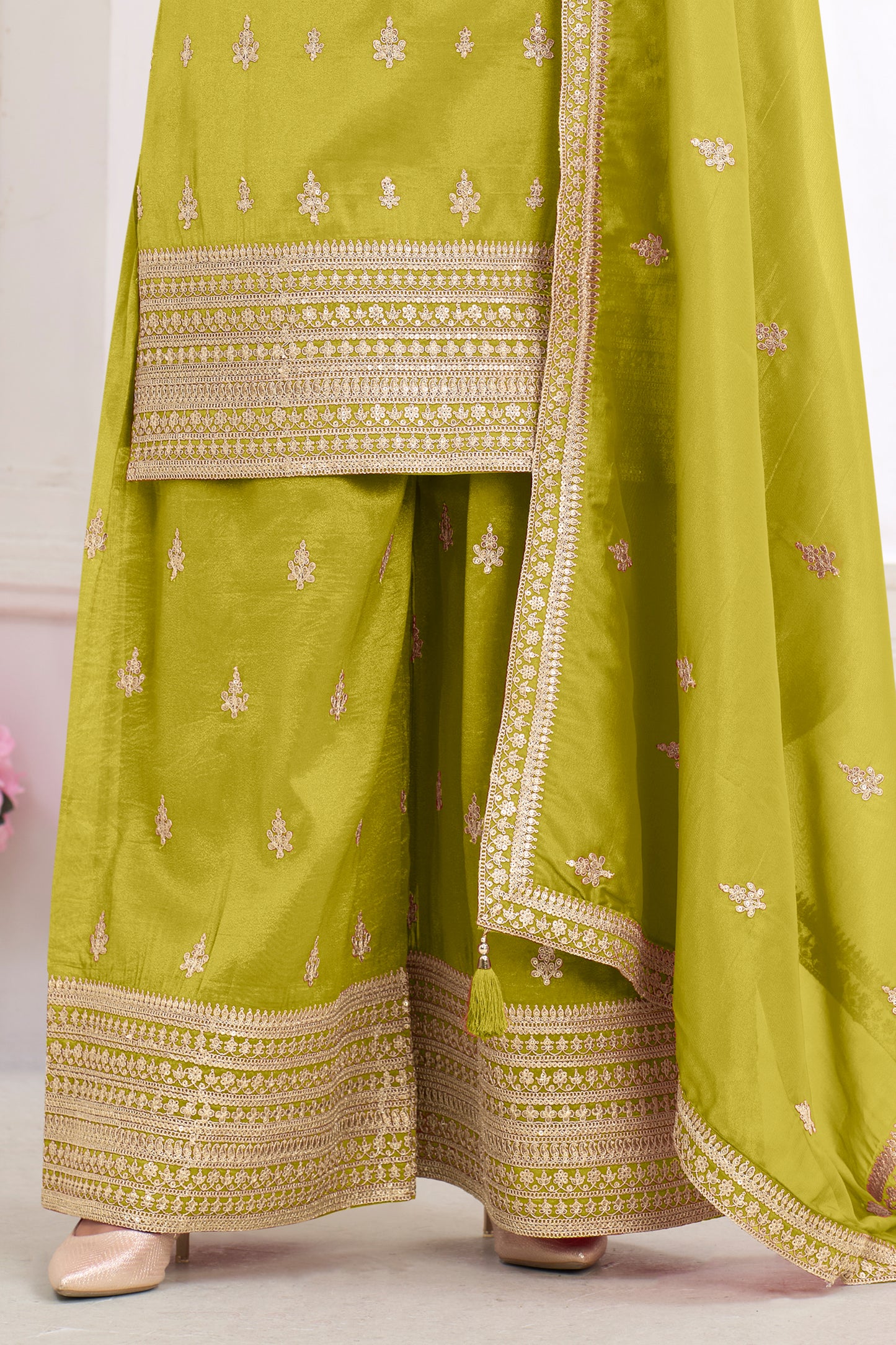 Green Readymade Embroidered Simar Silk Suit-SAR12226_4_SareeButa.com