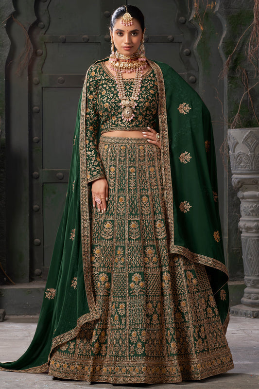 Green Readymade Heavy Work Georgette Lehenga-LC122_1_SareeButa.com