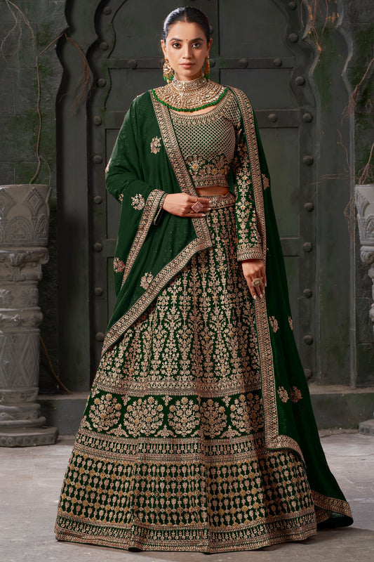 Green Readymade Heavy Work Georgette Lehenga-LC125_1_SareeButa.com