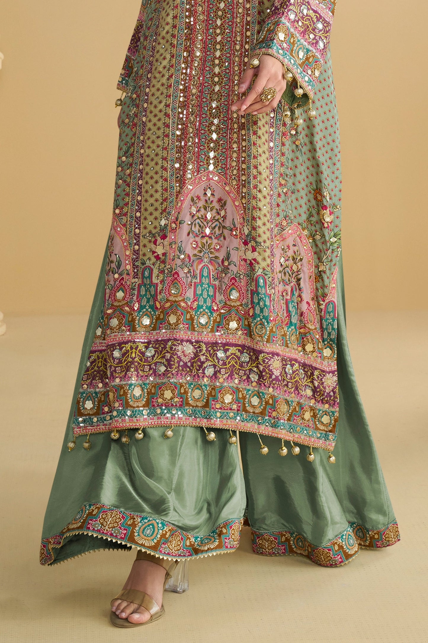 Green Readymade Printed Crepe Palazzo Suit-SAR11067_5_SareeButa.com